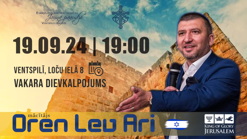 Ceturtdienas vakara dievkalpojumā kalpos mācītājs Oren Lev&nbsp;Ari